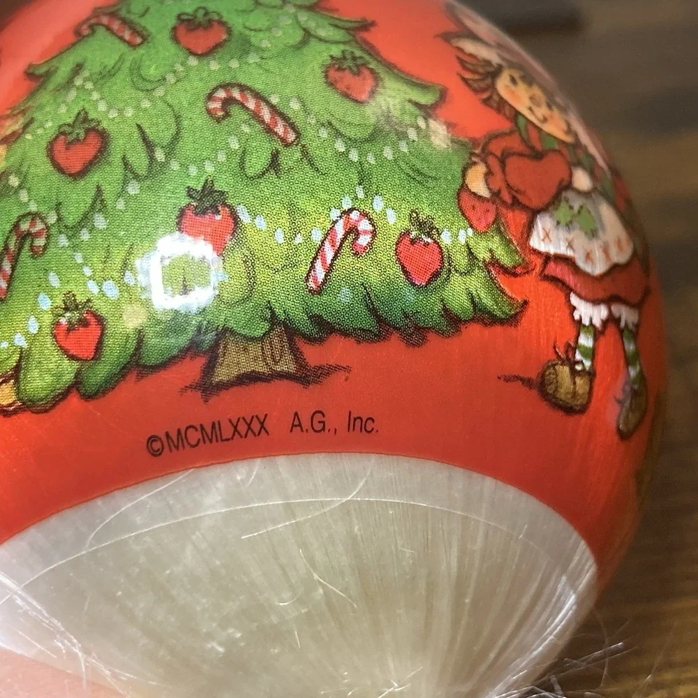 VTG 1982 Strawberry Shortcake Sweet Friends Satin Ball Christmas Ornament *Read*